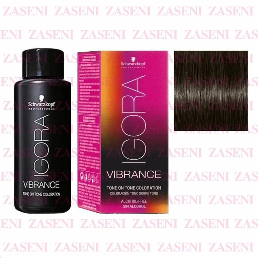 SCHWARZKOPF TINTE IGORA VIBRANCE 4-13 CASTAÑO MEDIO CENIZA MATE 60ML