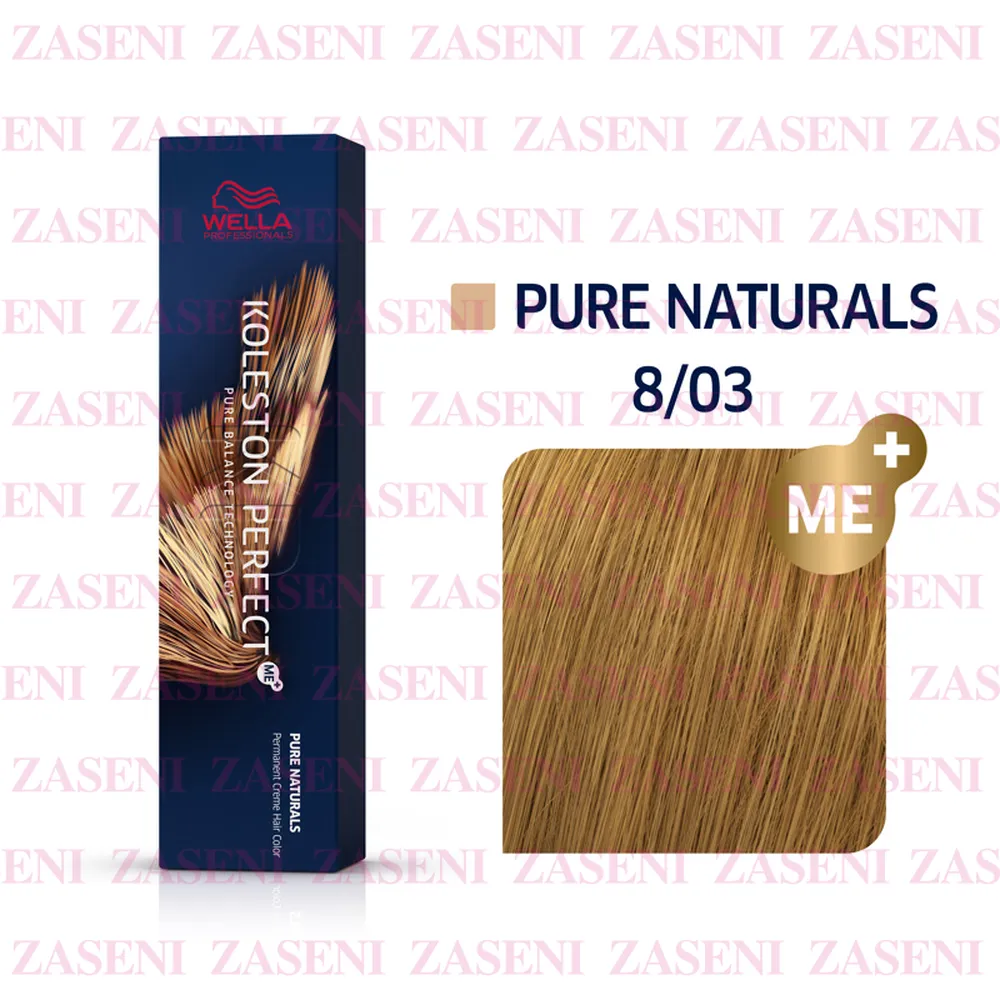 WELLA TINTE KOLESTON PERFECT ME+ PURE NATURALS 8/03 RUBIO CLARO NATURAL DORADO 60ML