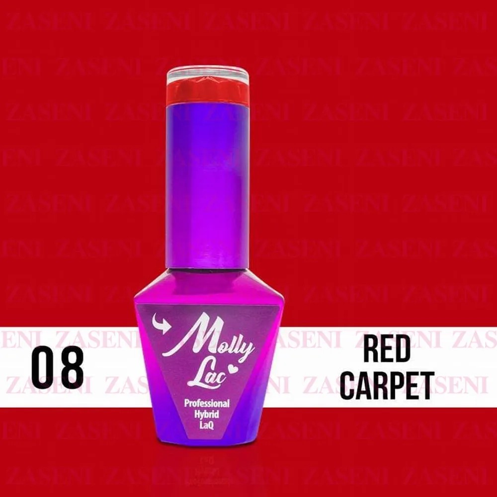 MOLLY LAC ESMALTE SEMIPERMANENTE GLAMOUR WOMAN Nº 08 RED CARPET 10ML