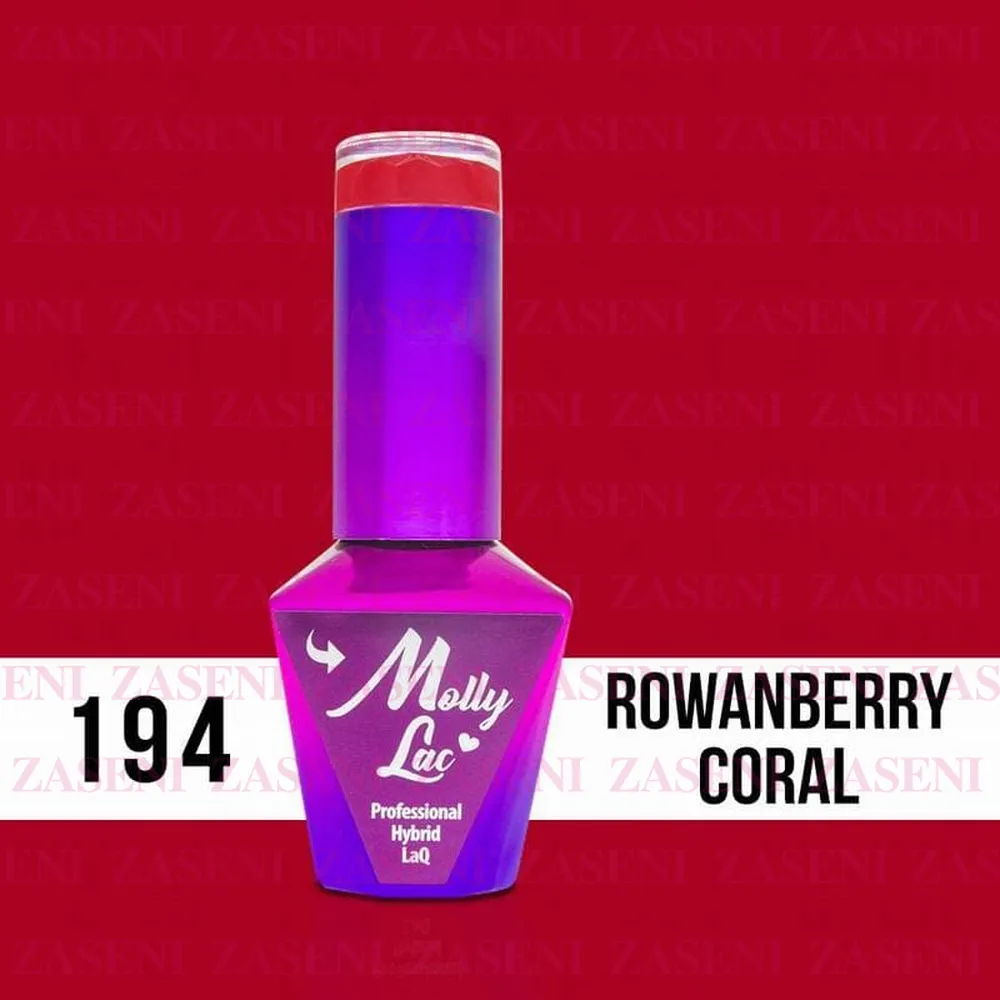 MOLLY LAC ESMALTE SEMIPERMANENTE HEARTS & KISSES Nº 194 ROWANBERRY CORAL 10ML