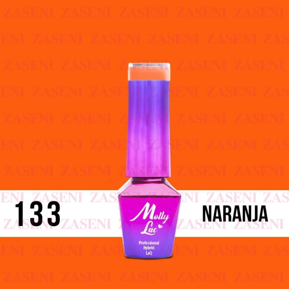 MOLLY LAC ESMALTE SEMIPERMANENTE NEONS Nº 133 NARANJA 10ML