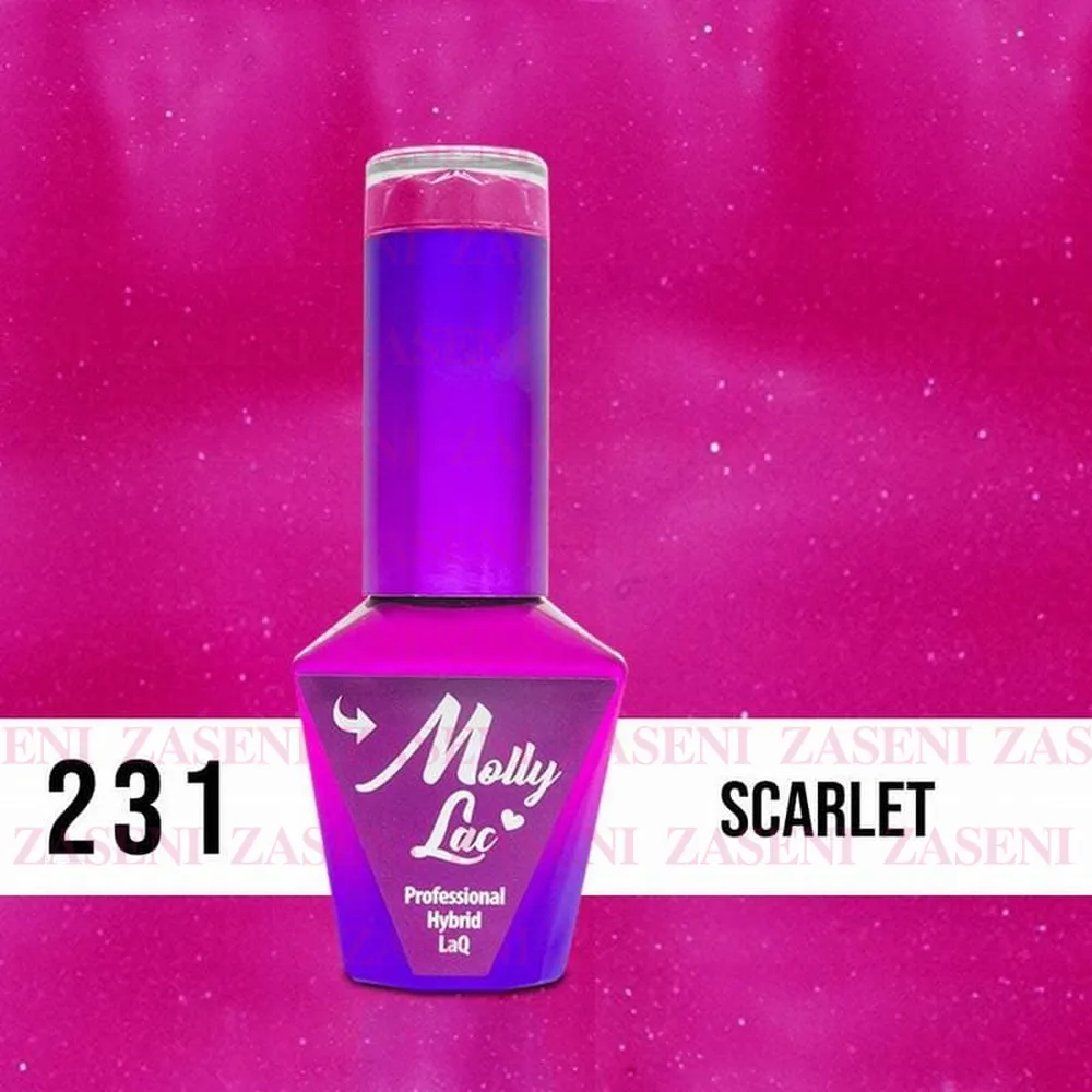 MOLLY LAC ESMALTE SEMIPERMANENTE GLOWING TIME Nº 231 SCARLET 10ML