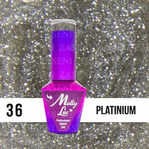 MOLLY LAC ESMALTE SEMIPERMANENTE GLITTER / QUEENS OF LIFE Nº 36 PLATINIUM 10ML