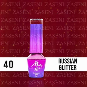 MOLLY LAC ESMALTE SEMIPERMANENTE ELITE WOMAN Nº 40 RUSSIAN GLITTER 10ML