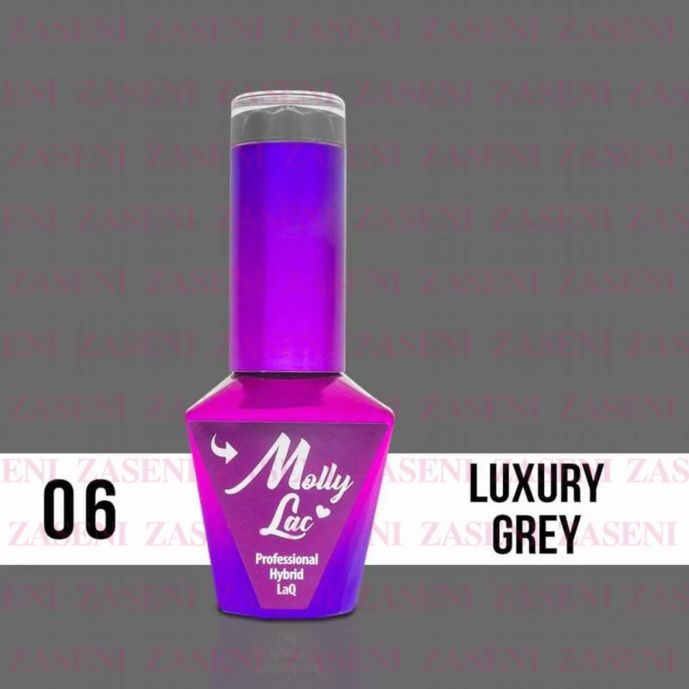 MOLLY LAC ESMALTE SEMIPERMANENTE GLAMOUR WOMAN Nº 06 LUXURY GREY 10ML