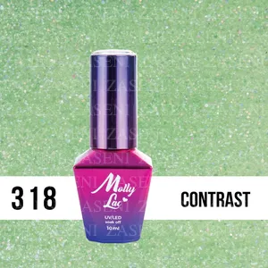 MOLLY LAC ESMALTE SEMIPERMANENTE GREEN PARTY Nº 318 CONTRAST 10ML