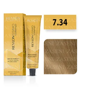 REVLON TINTE REVLONISSIMO COLORSMETIQUE DORADOS 7.34 RUBIO MEDIO DORADO COBRIZO  60ML