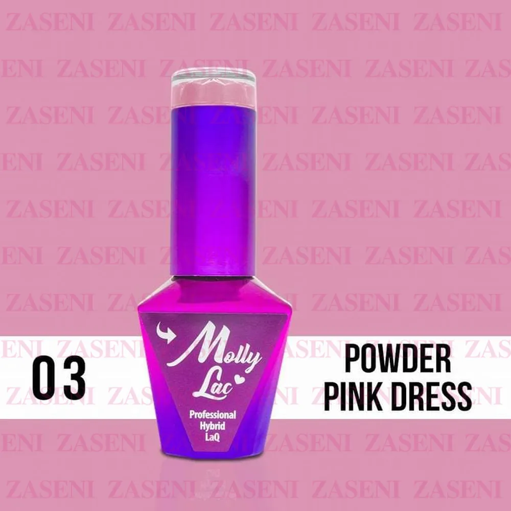 MOLLY LAC ESMALTE SEMIPERMANENTE GLAMOUR WOMAN Nº 03 POWDER PINK DRESS 10ML