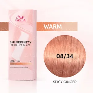 WELLA SHINEFINITY 08/34 RUBIO CLARO DORADO COBRIZO 60ML