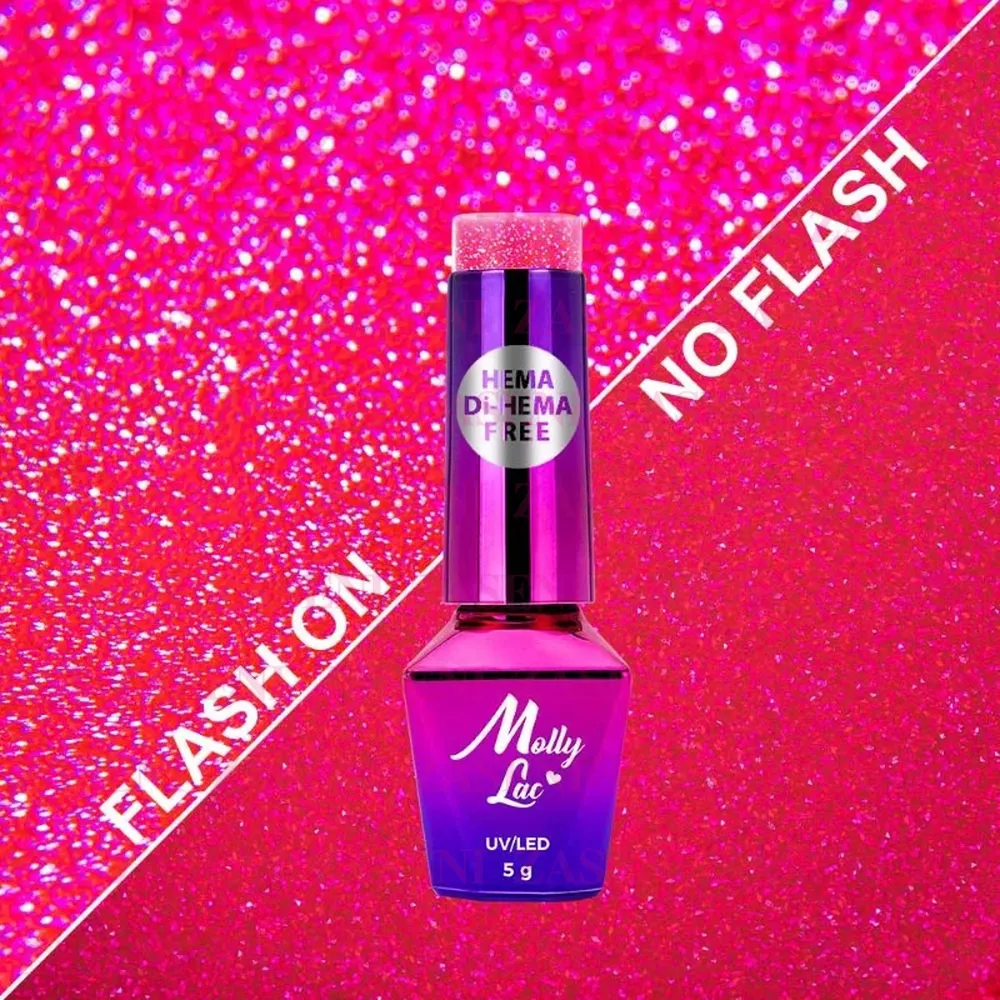 MOLLY LAC ESMALTE SEMIPERMANENTE FLASHING LIGHTS Nº 644 HIPPIE BLING 5ML