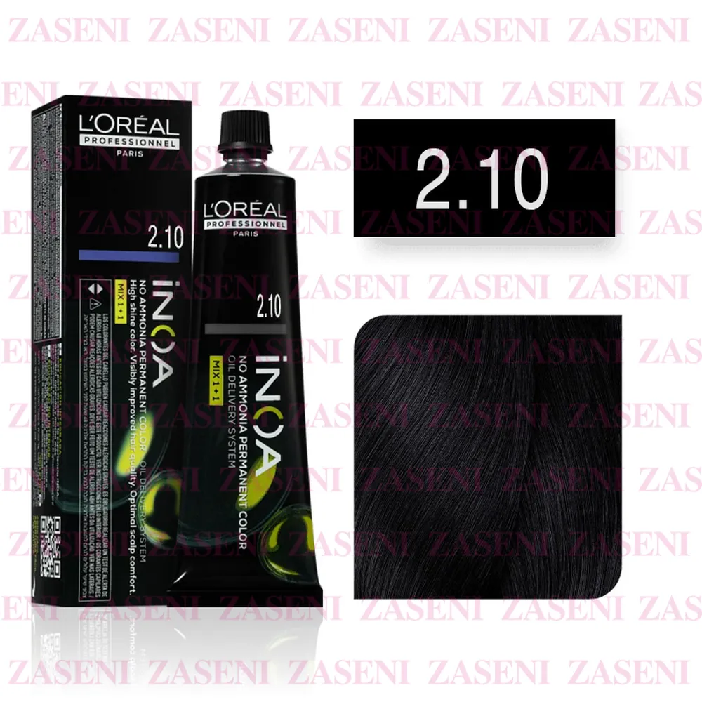 L'ORÉAL TINTE INOA Nº 2.10 CASTAÑO OSCURO CENIZA INTENSO 60ML