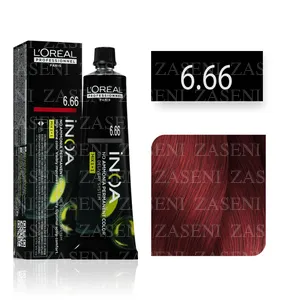 L'ORÉAL TINTE INOA Nº 6.66 RUBIO OSCURO ROJIZO PROFUNDO 60ML