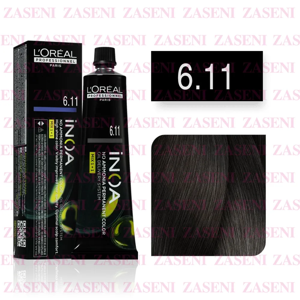 L'ORÉAL TINTE INOA Nº 6.11 RUBIO OSCURO CENIZA PROFUNDO 60ML