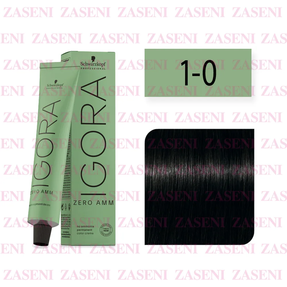 SCHWARZKOPF TINTE IGORA ZERO AMM 1-0 NEGRO NATURAL 60ML