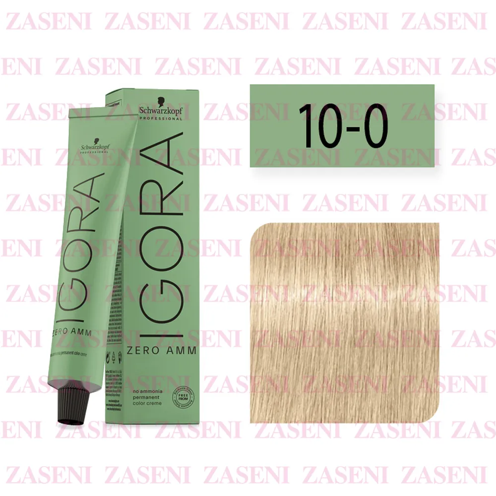 SCHWARZKOPF TINTE IGORA ZERO AMM 10-0 RUBIO PLATINO NATURAL 60ML