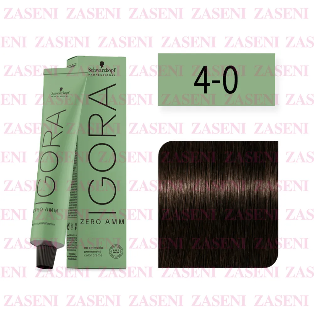 SCHWARZKOPF TINTE IGORA ZERO AMM 4-0 CASTAÑO MEDIO NATURAL 60ML