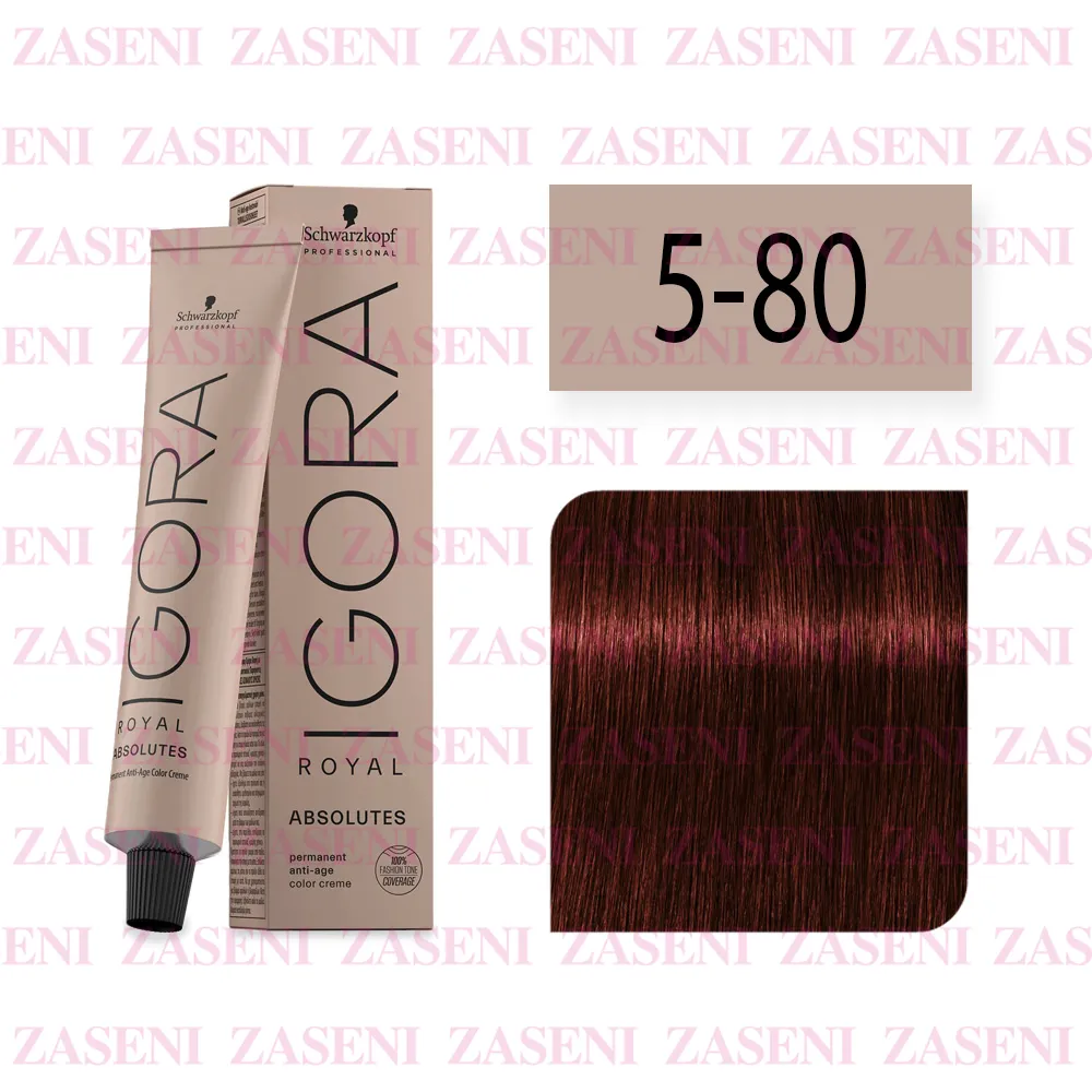 SCHWARZKOPF TINTE IGORA ROYAL ABSOLUTES 5-80 CASTAÑO CLARO ROJO NATURAL 60ML