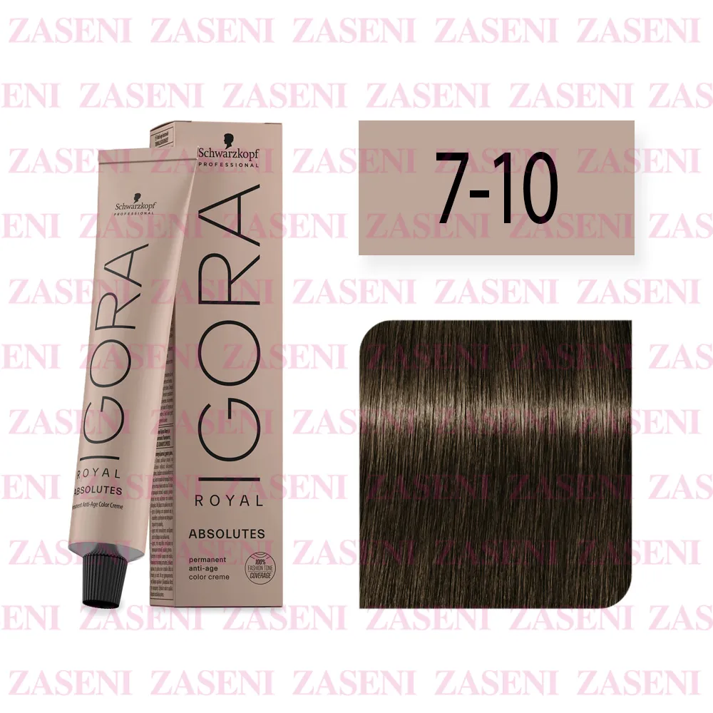 SCHWARZKOPF TINTE IGORA ROYAL ABSOLUTES 7-10 RUBIO MEDIO CENIZA NATURAL 60ML