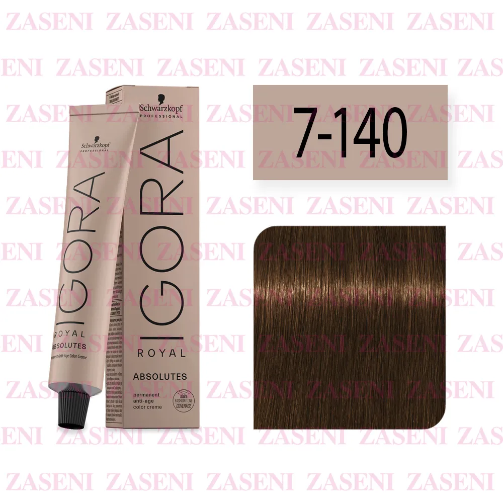 SCHWARZKOPF TINTE IGORA ROYAL ABSOLUTES 7-140 RUBIO MEDIO CENIZA BEIGE NATURAL 60ML