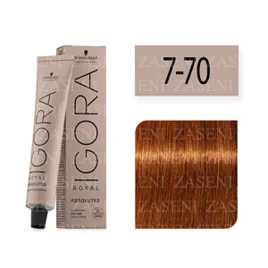 SCHWARZKOPF TINTE IGORA ROYAL ABSOLUTES 7-70 RUBIO MEDIO COBRIZO NATURAL 60ML