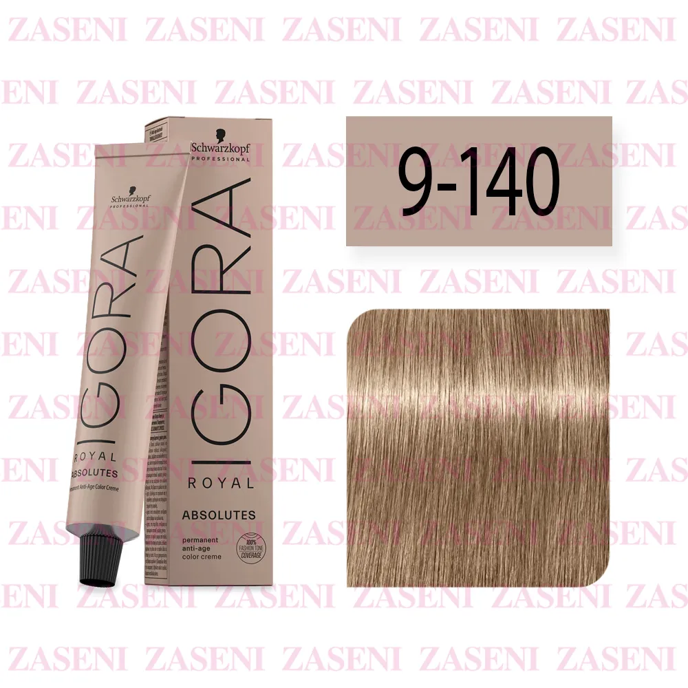 SCHWARZKOPF TINTE IGORA ROYAL ABSOLUTES 9-140 RUBIO MUY CLARO CENIZA BEIGE NATURAL 60ML