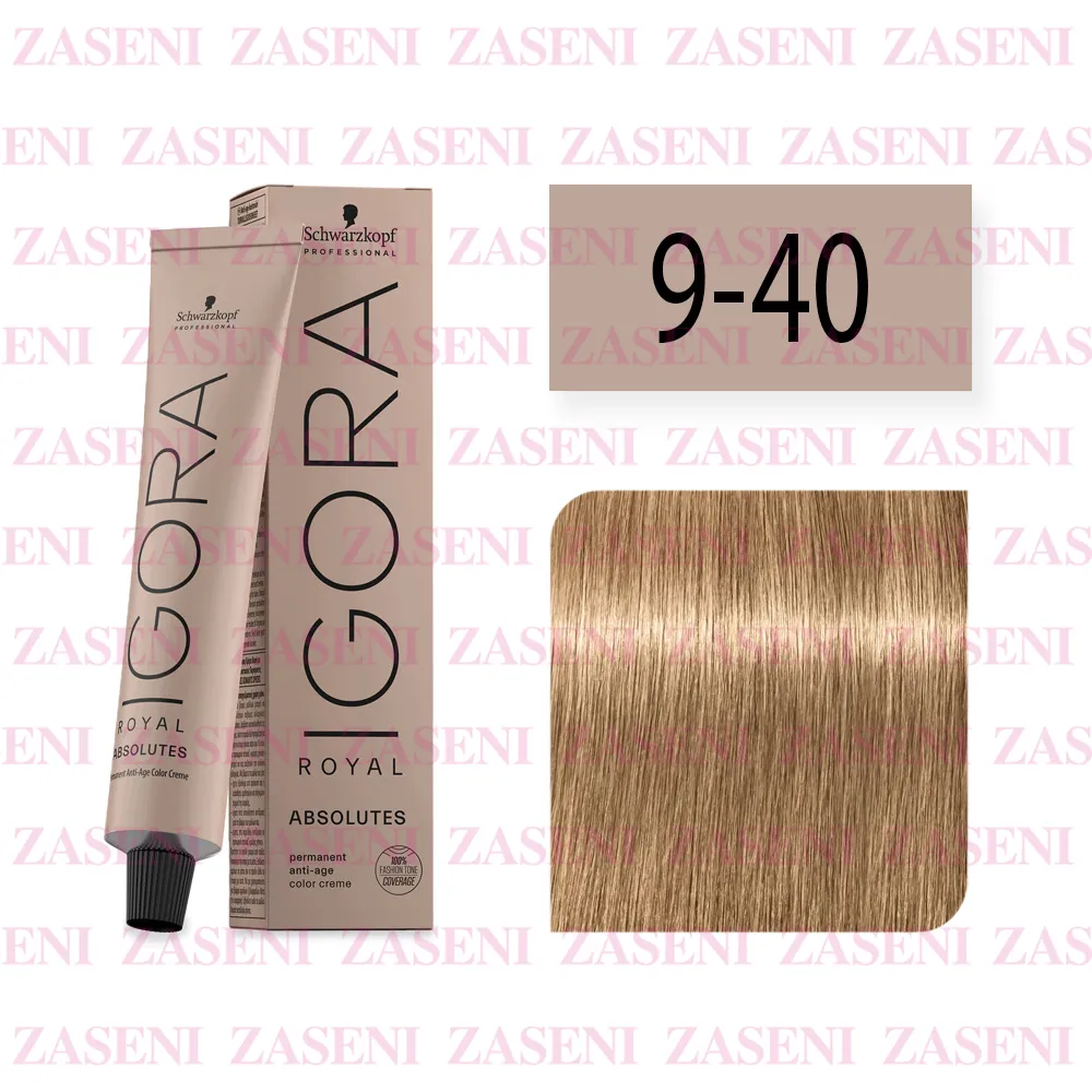 SCHWARZKOPF TINTE IGORA ROYAL ABSOLUTES 9-40 RUBIO MUY CLARO BEIGE NATURAL 60ML