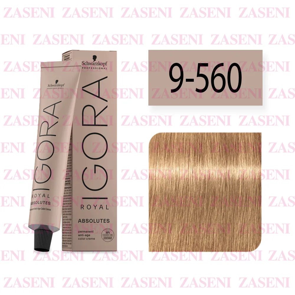 SCHWARZKOPF TINTE IGORA ROYAL ABSOLUTES 9-560 RUBIO MUY CLARO DORADO CHOCOLATE NATURAL 60ML