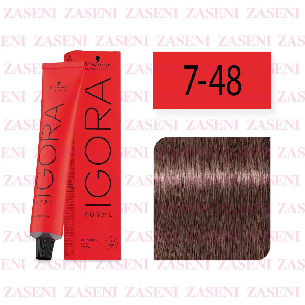 SCHWARZKOPF TINTE IGORA ROYAL 7-48 RUBIO MEDIO BEIGE ROUGE 60ML