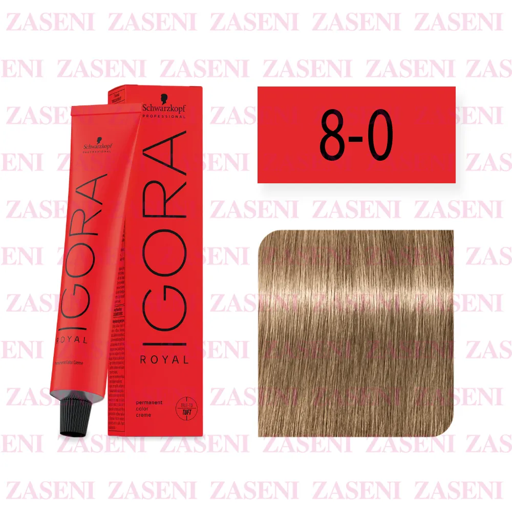 SCHWARZKOPF TINTE IGORA ROYAL 8-0 RUBIO CLARO NATURAL 60ML