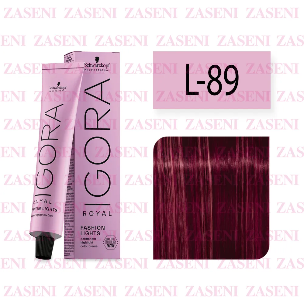 SCHWARZKOPF TINTE IGORA ROYAL FASHION LIGHTS L-89  ROJO VIOLETA 60ML