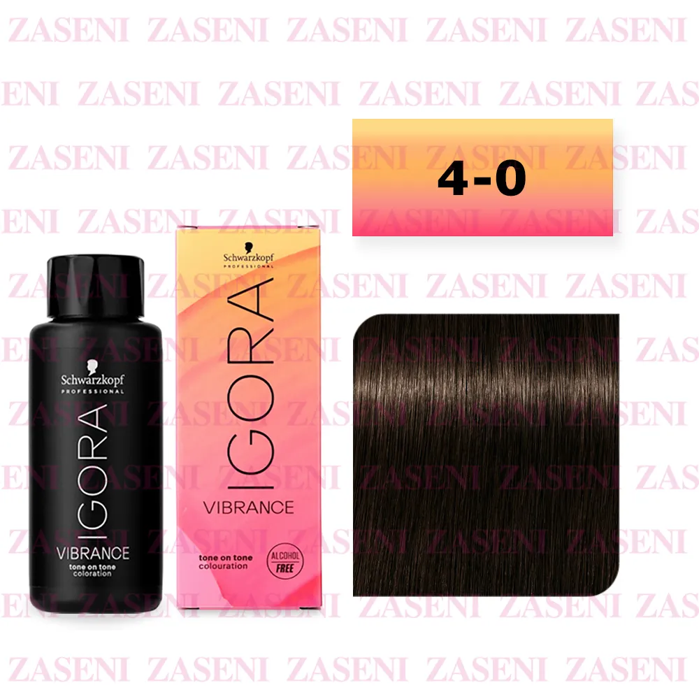 SCHWARZKOPF TINTE IGORA VIBRANCE Nº 4-0 CASTAÑO MEDIO NATURAL 60ML