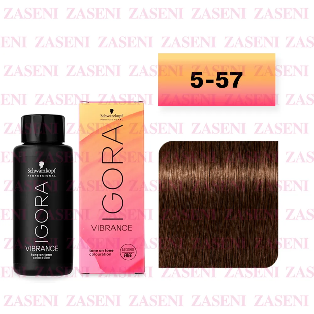 SCHWARZKOPF TINTE IGORA VIBRANCE Nº 5-57 CASTAÑO CLARO DORADO COBRIZO 60ML