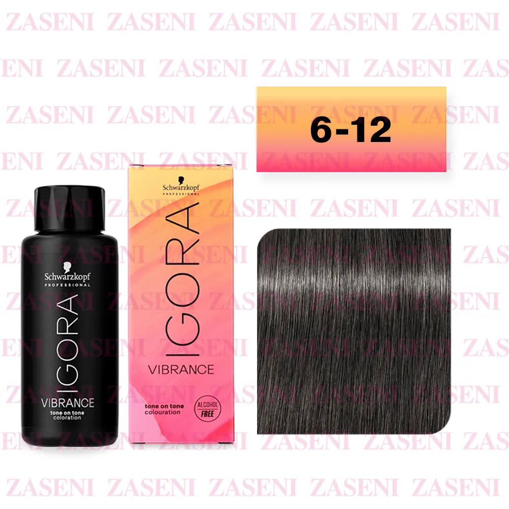 SCHWARZKOPF TINTE IGORA VIBRANCE Nº 6-12 RUBIO OSCURO CENIZA HUMO 60ML