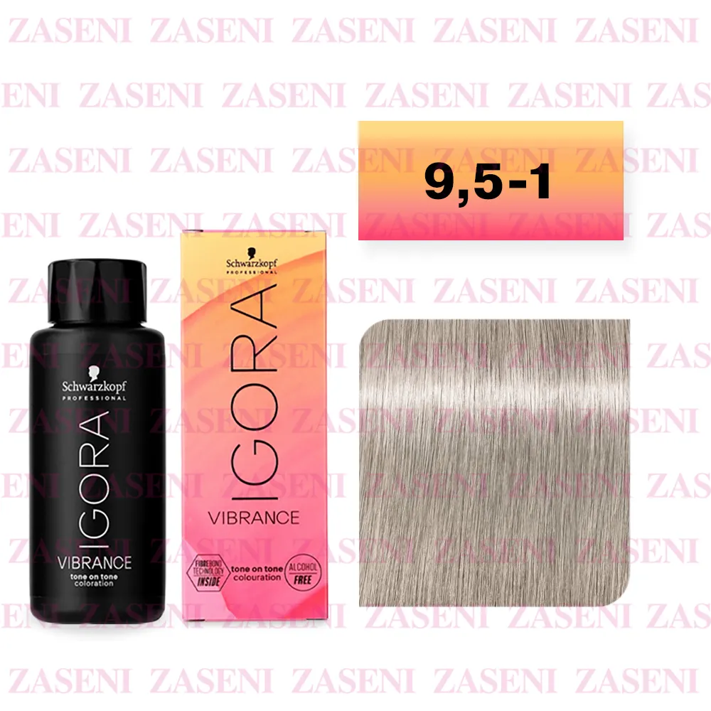 SCHWARZKOPF TINTE IGORA VIBRANCE Nº 9,5-1 RUBIO EXTRA CLARO CENIZA 60ML