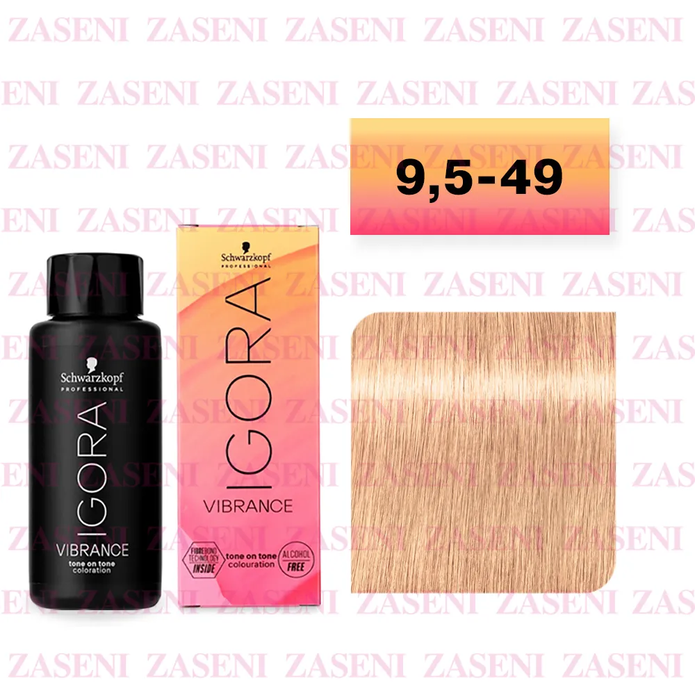 SCHWARZKOPF TINTE IGORA VIBRANCE Nº 9,5-49 RUBIO EXTRA CLARO BEIGE VIOLETA 60ML