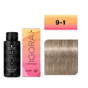 SCHWARZKOPF TINTE IGORA VIBRANCE Nº 9-1 RUBIO MUY CLARO CENIZA 60ML