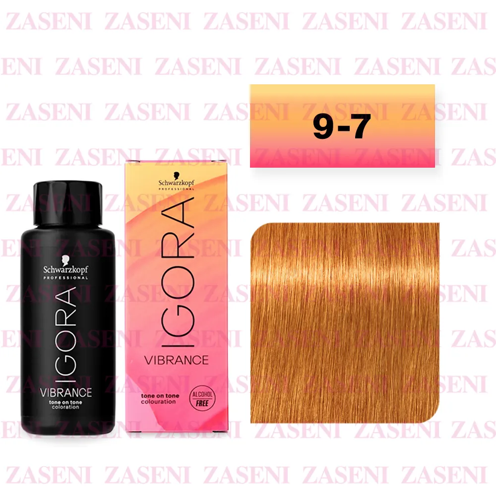 SCHWARZKOPF TINTE IGORA VIBRANCE Nº 9-7 RUBIO MUY CLARO COBRIZO 60ML