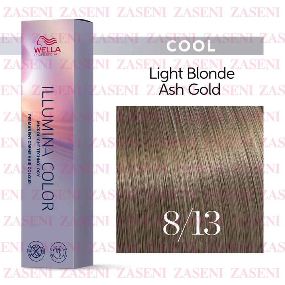 WELLA TINTE ILLUMINA COLOR COOL 8/13 RUBIO CLARO CENIZA DORADO 60ML