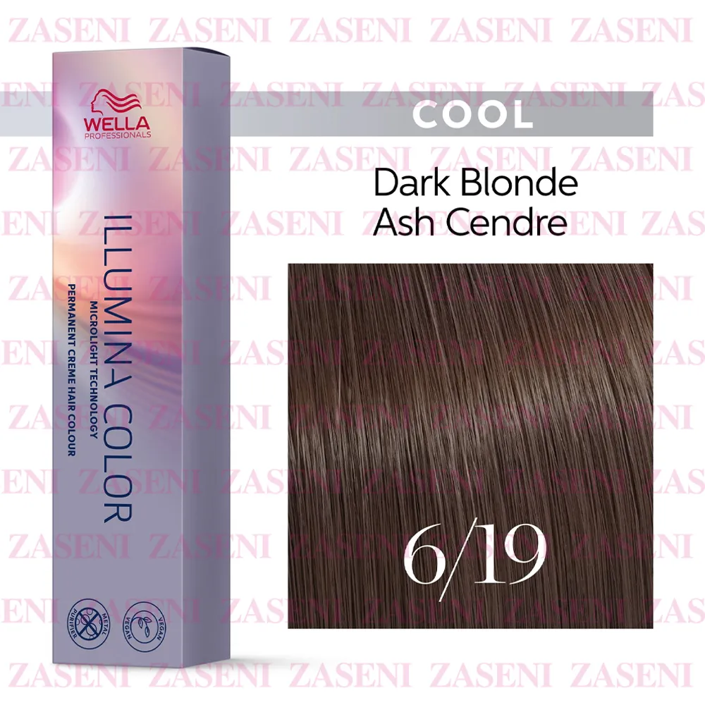 WELLA TINTE ILLUMINA COLOR COOL 6/19 RUBIO OSCURO CENIZA CENDRÉ 60ML