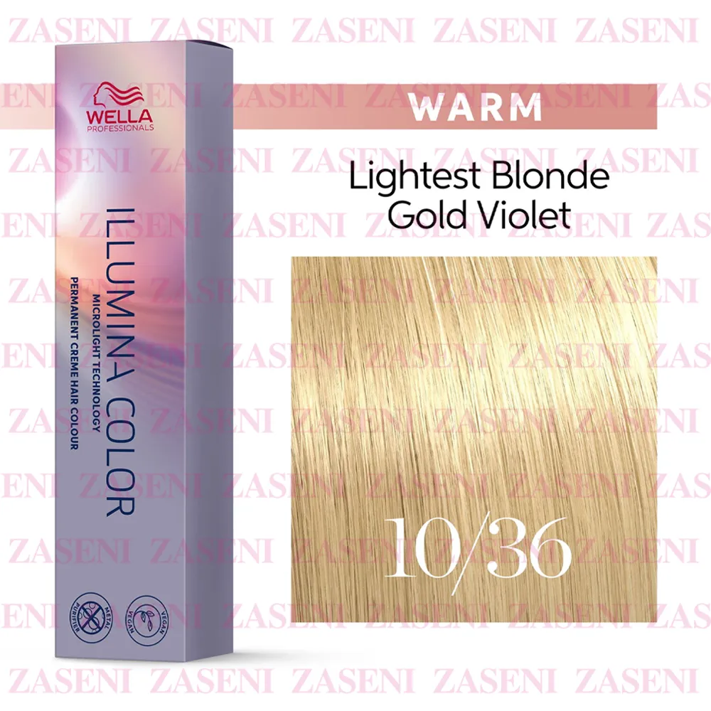 WELLA TINTE ILLUMINA COLOR WARM 10/36 RUBIO SÚPER CLARO DORADO VIOLETA 60ML