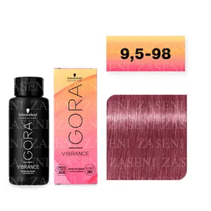 SCHWARZKOPF TINTE IGORA VIBRANCE Nº 9,5-98 RUBIO EXTRA CLARO VIOLETA ROJO 60ML