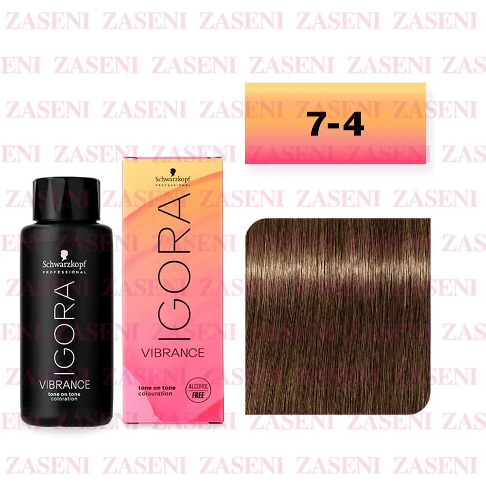 SCHWARZKOPF TINTE IGORA VIBRANCE Nº 7-4 RUBIO MEDIO BEIGE 60ML