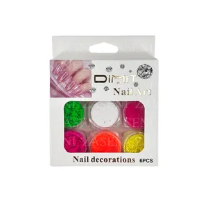 DIMIT DECORACIÓN UÑAS POLVO FLUORESCENTE 6UDS