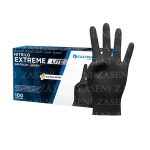 CUATROGASA GUANTES NITRILO EXTREME LITE SIN POLVO NEGROS 100UDS TALLA S