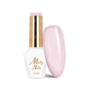 MOLLY LAC ESMALTE SEMIPERMANENTE HEMA FREE WEDDING YES I DO Nº 23 TRANSPARENT GLITTER PINK 8ML