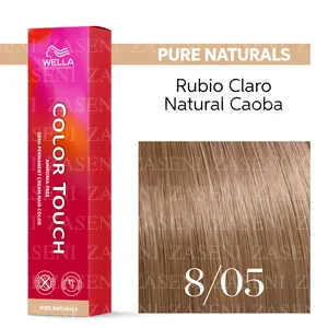 WELLA TINTE COLOR TOUCH PURE NATURALS 8/05 RUBIO CLARO NATURAL CAOBA 60ML