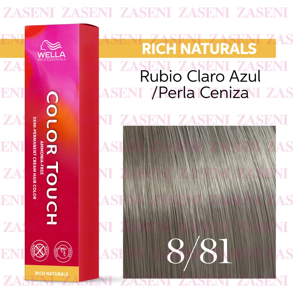 WELLA TINTE COLOR TOUCH RICH NATURALS 8/81 RUBIO CLARO PERLA CENIZA 60ML