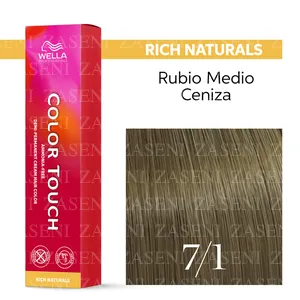 WELLA TINTE COLOR TOUCH RICH NATURALS 7/1 RUBIO MEDIO CENIZA 60ML