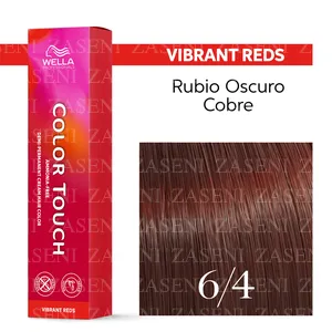 WELLA TINTE COLOR TOUCH VIBRANT REDS 6/4 RUBIO OSCURO COBRIZO 60ML