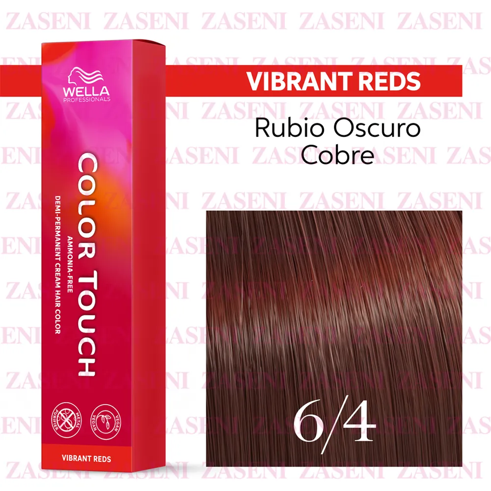 WELLA TINTE COLOR TOUCH VIBRANT REDS 6/4 RUBIO OSCURO COBRIZO 60ML